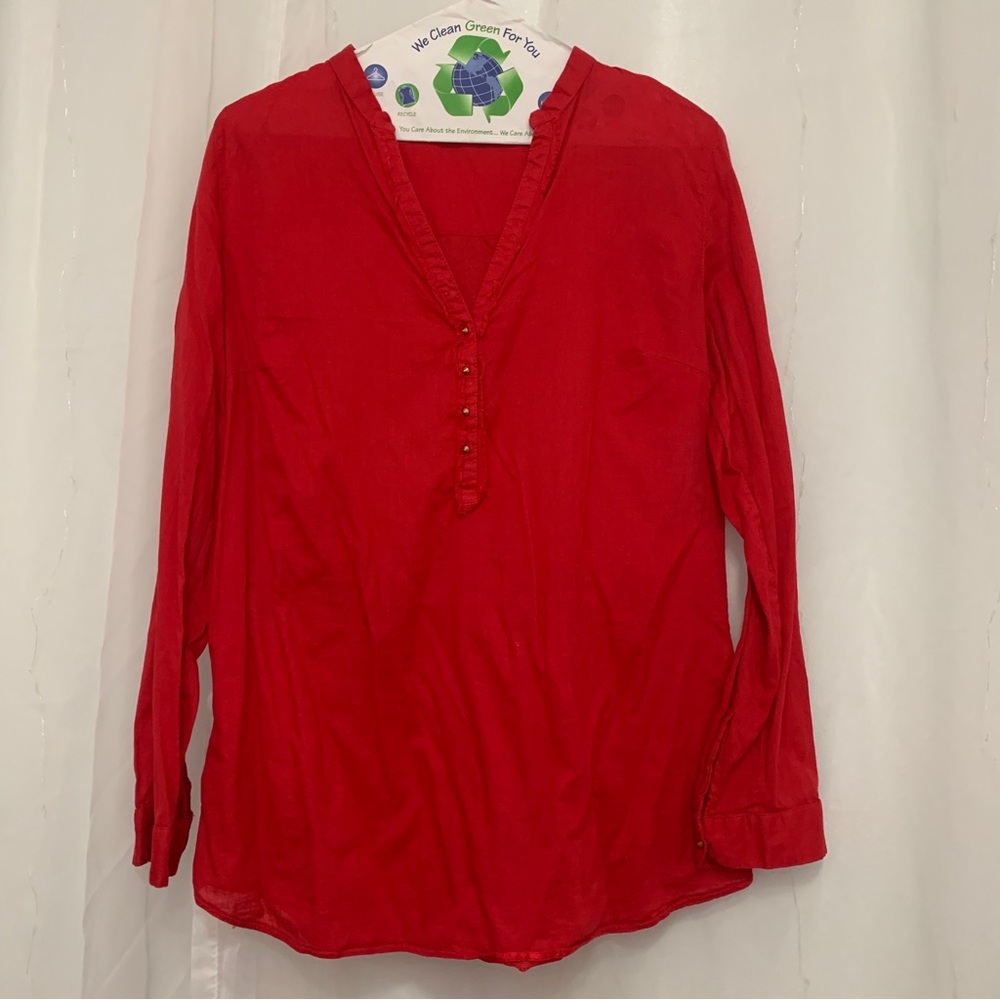 Red Top with Button Detailing